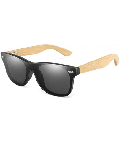 Oversized Wood Bamboo Oversized Sunglasses Luxury er Rimless Mirrored Square Sunglasses for Women/Men - grey - C218WMXZXKK $4...