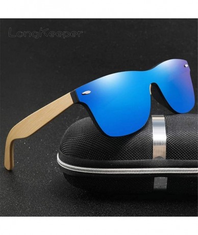 Oversized Wood Bamboo Oversized Sunglasses Luxury er Rimless Mirrored Square Sunglasses for Women/Men - grey - C218WMXZXKK $4...