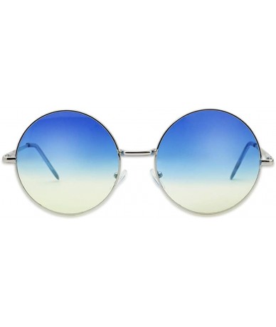 Round 70's Oversized Round Sunglasses Groovy Hipster Street Fashion Costume Accessory - Silver - C612I6WWZFD $17.75