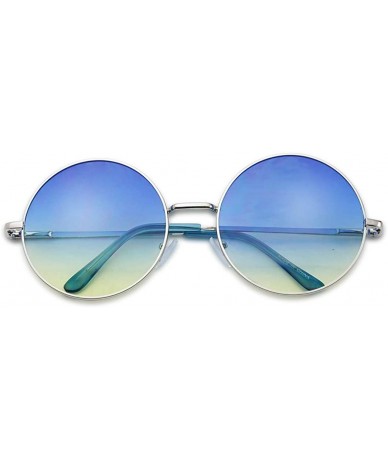 Round 70's Oversized Round Sunglasses Groovy Hipster Street Fashion Costume Accessory - Silver - C612I6WWZFD $17.75