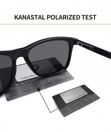 Square Rectangular Sunglasses Polarized Aluminum Glasses - Black - C918N6WQGGY $21.74