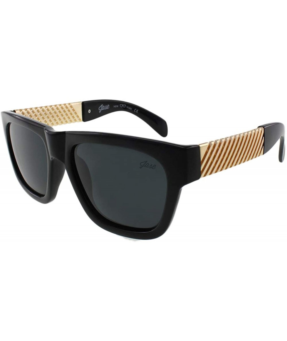 Square New York Royce Polarized Sunglasses - Glossblack - C3196MNGS6Z $73.97