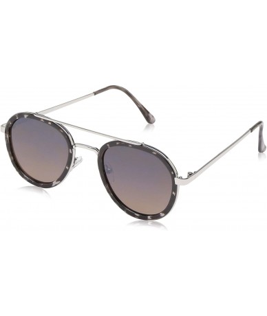 Aviator Women's LD263 Oval Sunglasses with 100% UV Protection - 49 mm - Grey Animal & Silver - CO18O309T29 $76.53