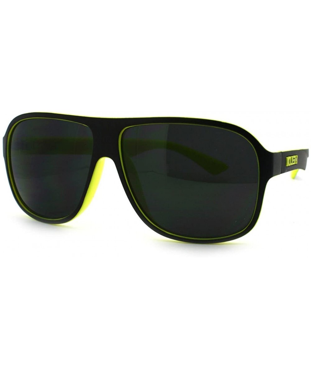 Square Kush Marijuana Pot Head Speed Racer Plastic Pilot Sunglasses - Yellow - C911YW4A5YH $17.15