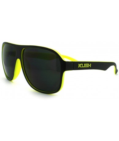 Square Kush Marijuana Pot Head Speed Racer Plastic Pilot Sunglasses - Yellow - C911YW4A5YH $17.15