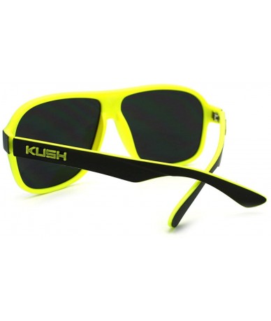 Square Kush Marijuana Pot Head Speed Racer Plastic Pilot Sunglasses - Yellow - C911YW4A5YH $17.15