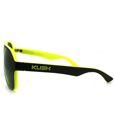 Square Kush Marijuana Pot Head Speed Racer Plastic Pilot Sunglasses - Yellow - C911YW4A5YH $17.15