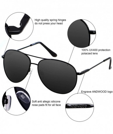 Aviator Aviator Sunglasses for Men Women Polarized UV400 Protection Sun Glasses AVALON - Classic - Polarized Black - CM18WL79...