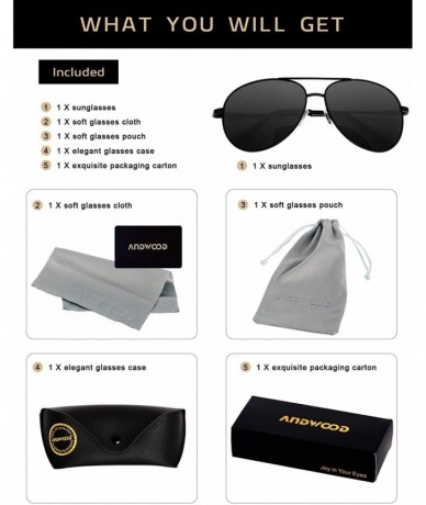 Aviator Aviator Sunglasses for Men Women Polarized UV400 Protection Sun Glasses AVALON - Classic - Polarized Black - CM18WL79...