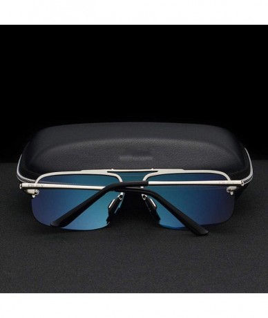 Aviator Fashion Brand Frameless Sunglasses Polarized Men Overall Lens Color YA431 C1BOX - Ya431 C2box - CC18XE9OSNG $31.86