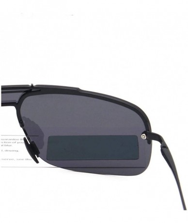 Aviator Fashion Brand Frameless Sunglasses Polarized Men Overall Lens Color YA431 C1BOX - Ya431 C2box - CC18XE9OSNG $31.86