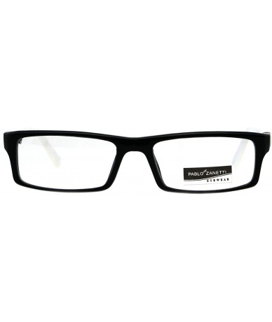 Rectangular Fashion Clear Lens Glasses Small Rectangular Frame Eyeglasses Unisex - Black White - C018RW0UYUR $20.36