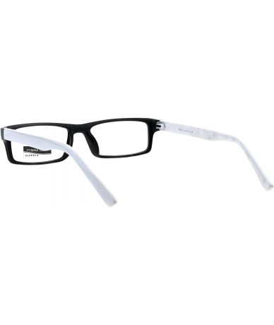 Rectangular Fashion Clear Lens Glasses Small Rectangular Frame Eyeglasses Unisex - Black White - C018RW0UYUR $20.36