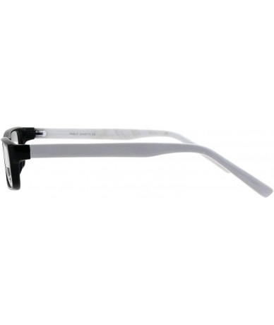 Rectangular Fashion Clear Lens Glasses Small Rectangular Frame Eyeglasses Unisex - Black White - C018RW0UYUR $20.36