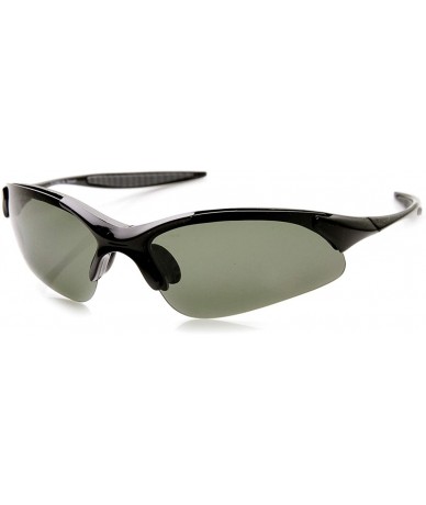 Sport Lightweight Shatterproof TR90 Half Jacket Polarized Lens Sports Sunglasses - Black - C111O5FB75Z $26.06