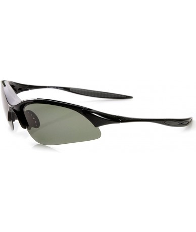 Sport Lightweight Shatterproof TR90 Half Jacket Polarized Lens Sports Sunglasses - Black - C111O5FB75Z $26.06