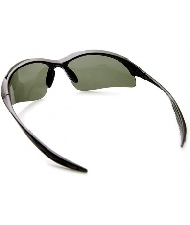 Sport Lightweight Shatterproof TR90 Half Jacket Polarized Lens Sports Sunglasses - Black - C111O5FB75Z $26.06