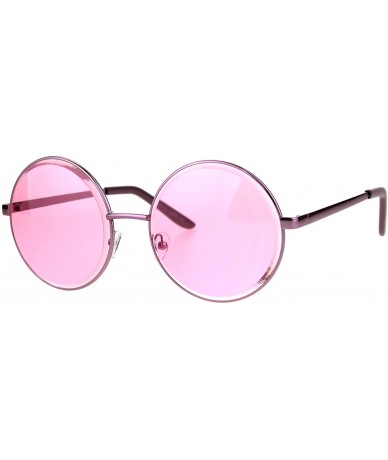 Round Womens Fashion Sunglasses Round Circle Frame Beveled Lens Shades UV 400 - Pink (Pink) - CZ186AZM7ZD $21.00