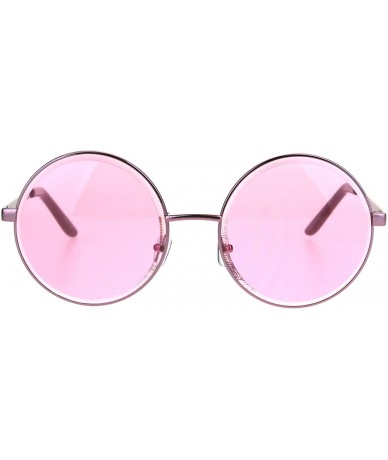 Round Womens Fashion Sunglasses Round Circle Frame Beveled Lens Shades UV 400 - Pink (Pink) - CZ186AZM7ZD $21.00