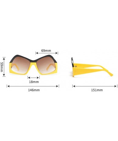 Cat Eye Womens Fashion Cat Eye Sunglasses Female Fashionwear Lightweight Pop Polarized Sun Eye Glass - Yellow - CX18OAXT8SC $...