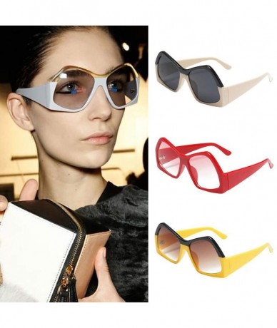 Cat Eye Womens Fashion Cat Eye Sunglasses Female Fashionwear Lightweight Pop Polarized Sun Eye Glass - Yellow - CX18OAXT8SC $...