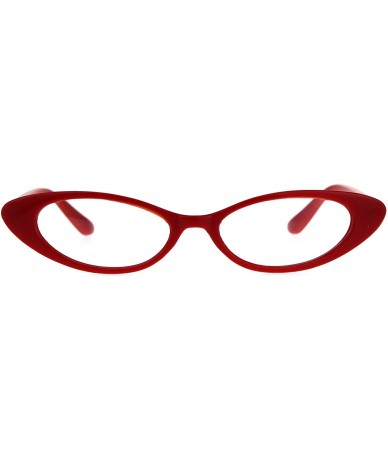 Cat Eye Womens Extra Narrow Goth Retro Cat Eye Plastic Eye Glasses - Red - CH18C4L4IGE $19.12