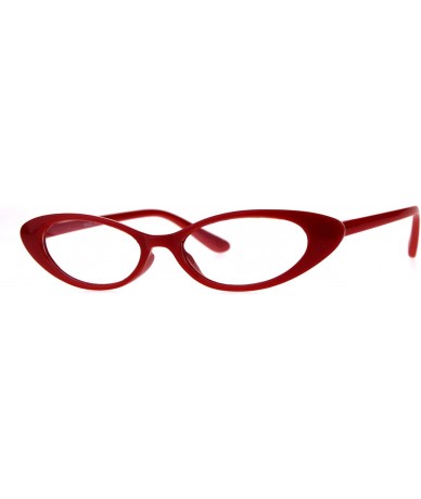 Cat Eye Womens Extra Narrow Goth Retro Cat Eye Plastic Eye Glasses - Red - CH18C4L4IGE $19.12