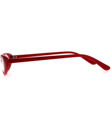 Cat Eye Womens Extra Narrow Goth Retro Cat Eye Plastic Eye Glasses - Red - CH18C4L4IGE $19.12