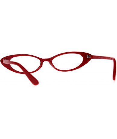 Cat Eye Womens Extra Narrow Goth Retro Cat Eye Plastic Eye Glasses - Red - CH18C4L4IGE $19.12