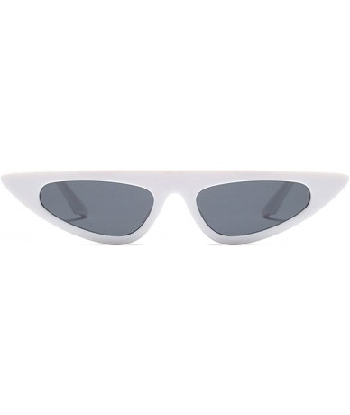 Cat Eye Cat Eye Sunglasses Women Vintage Retro Small Sun Glasses High Fashion Design - White With Black - CA18D85OL5X $19.35