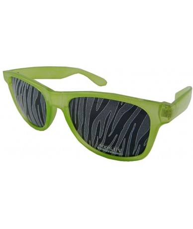 Wayfarer New Novelty Wayfarer Retro Sunglasses - Zebra Stripe Lens - Green - CH11F4PDHB7 $20.05