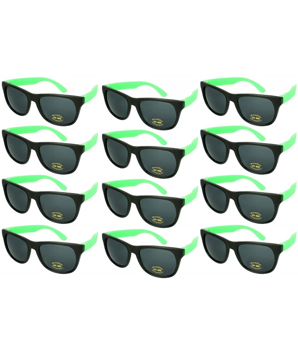 Oval 12 Pack 80's Style Neon Party Sunglasses Adult/Kid Size with CPSIA certified-Lead(Pb) Content Free - C0129IDIHOH $20.20