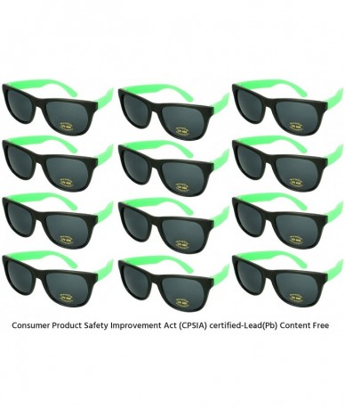 Oval 12 Pack 80's Style Neon Party Sunglasses Adult/Kid Size with CPSIA certified-Lead(Pb) Content Free - C0129IDIHOH $20.20