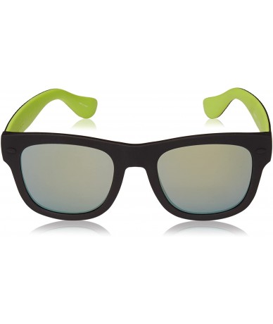 Square Paraty/M 7ZJ QU Black Green Plastic Square Sunglasses Green Mirror Lens - C018CK20LRY $36.10