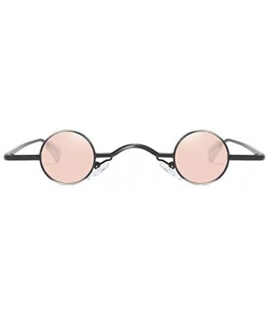 Round Vintage Small Round Hip Hop Sunglasses Men Women Classic Retro Designer Style Glasses - Pink - CB196REC7ZZ $17.84