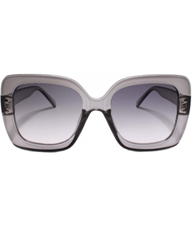 Square Classy Elegant Vintage Exaggerated Retro Style Sunglasses Square - Gray - C7193NA9W6W $23.53