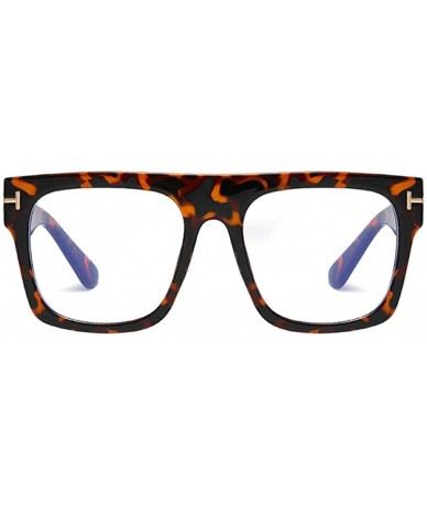 Square Stylish Blocking Computer Eyewear Relieve Headaches - Leopard - CG1992XMDGM $23.91