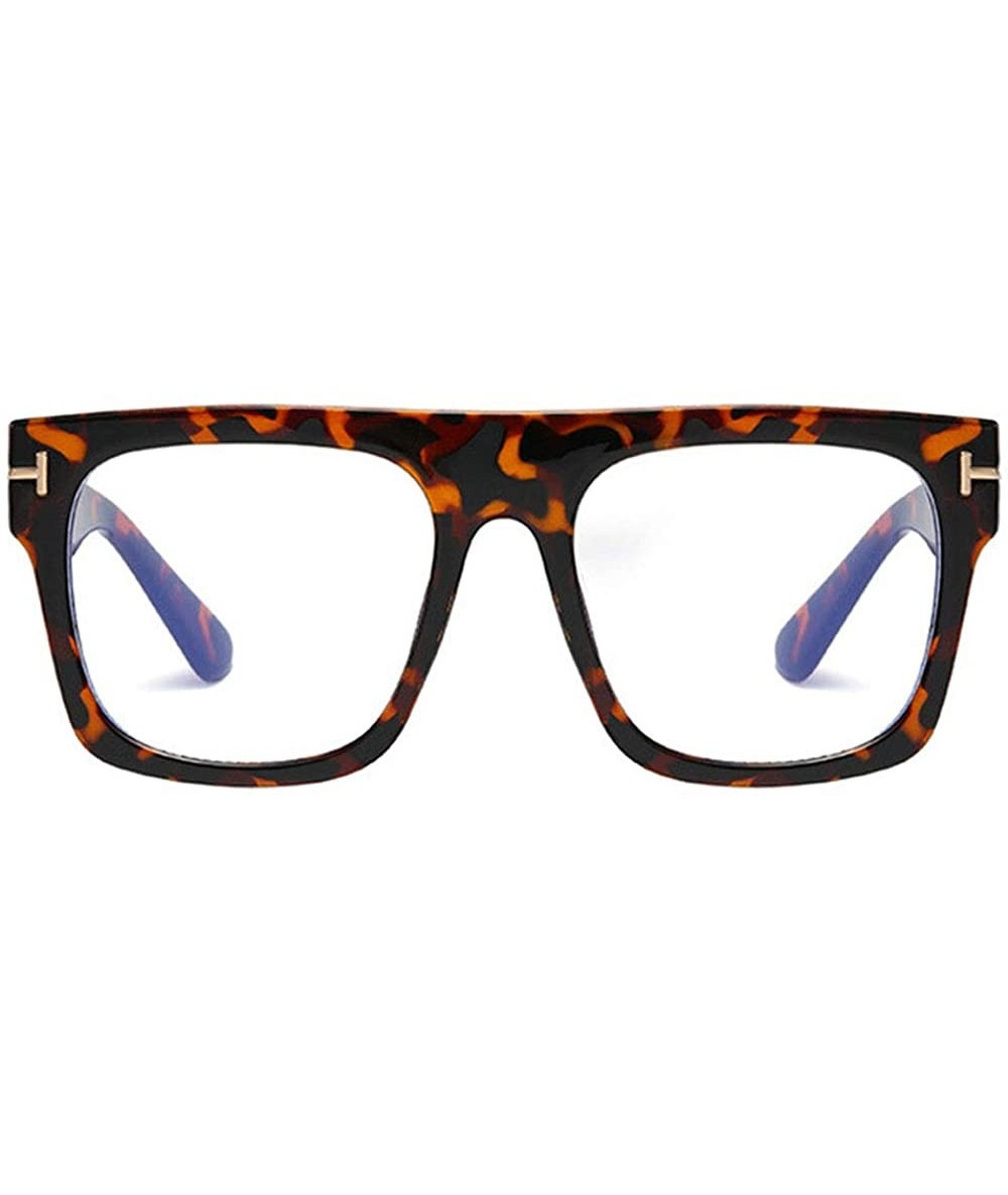 Square Stylish Blocking Computer Eyewear Relieve Headaches - Leopard - CG1992XMDGM $23.91