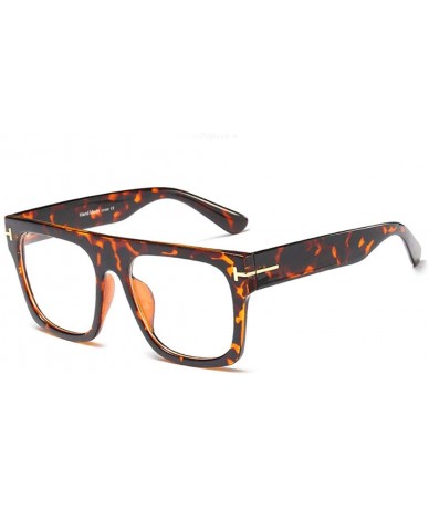 Square Stylish Blocking Computer Eyewear Relieve Headaches - Leopard - CG1992XMDGM $23.91