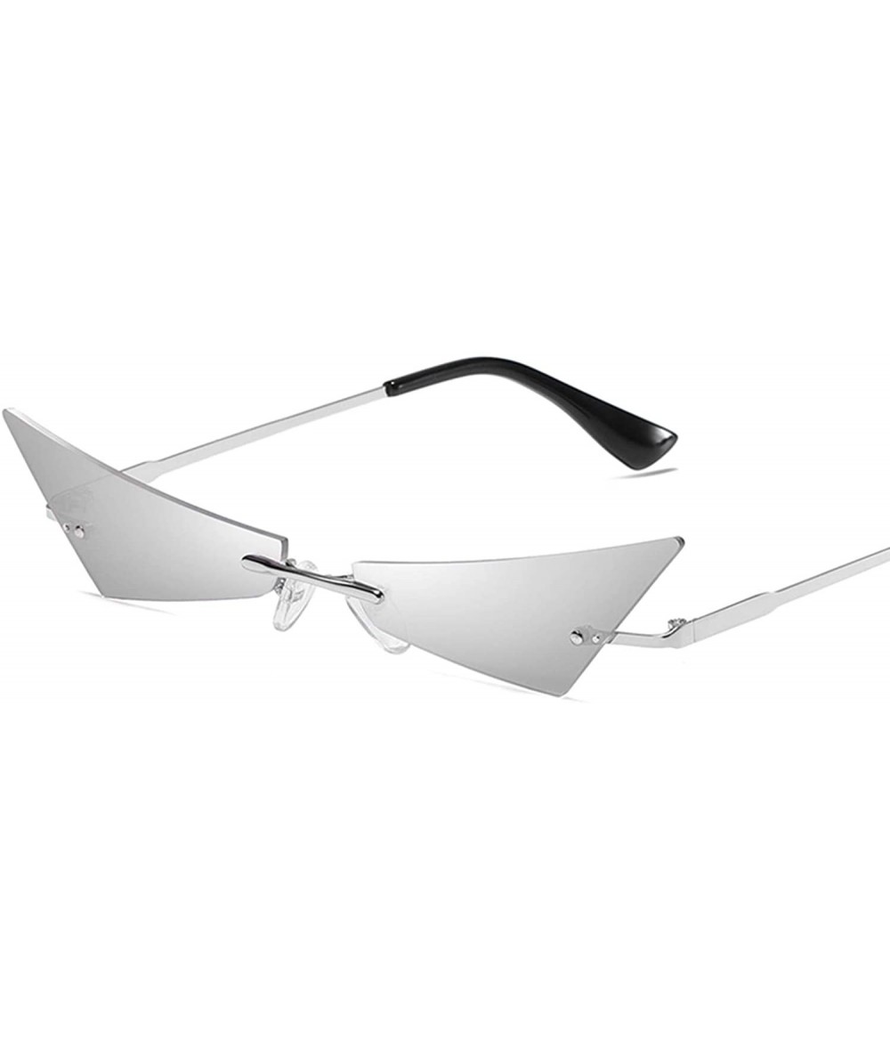 Rimless Fashion Sunglasses Futuristic Designer Sunglass - CE18XUN47TT $34.02