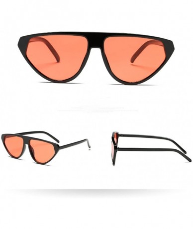 Oversized Classic Cat Eye Sunglasses Oversized One Piece Colored Transparent Eyewear - B - CM190HYRA2L $16.81