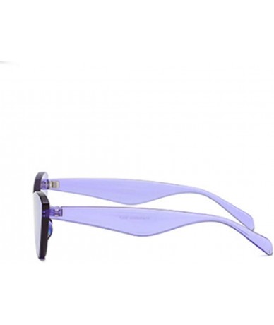 Rectangular Unisex half moon Plastic Lenses Candy Colors Cat Eye Sunglasses - Purple - CB18NOA8E63 $18.81