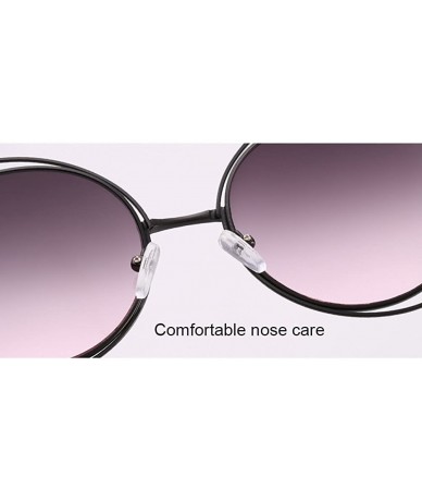 Round Ladies Double Round Hippie Shades Colored Lenses Sunglasses UV400 Protection - Light Pink - CM18CGOXER4 $30.82