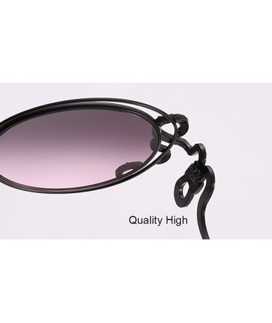 Round Ladies Double Round Hippie Shades Colored Lenses Sunglasses UV400 Protection - Light Pink - CM18CGOXER4 $30.82