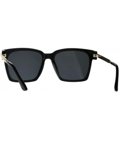 Square Square Frame Sunglasses Unisex Hipster Fashion Shades UV 400 - Black (Black) - CE1895Z2TM5 $19.27