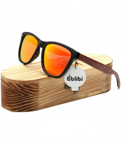 Wayfarer Mens Womens Bamboo Wooden Sunglasses Polarized Driving Eyewear in Wood Box - Rose Wood - CU1855LXZLO $40.80