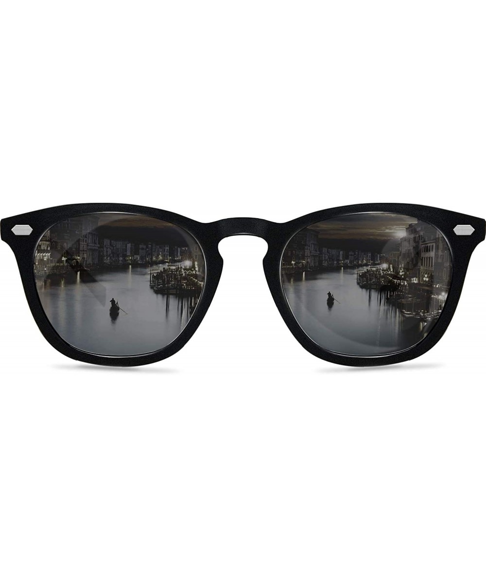 Oversized Polarized Protection Sunglasses - Siver Frame/Black Lens - CO194R4ZO3S $18.80