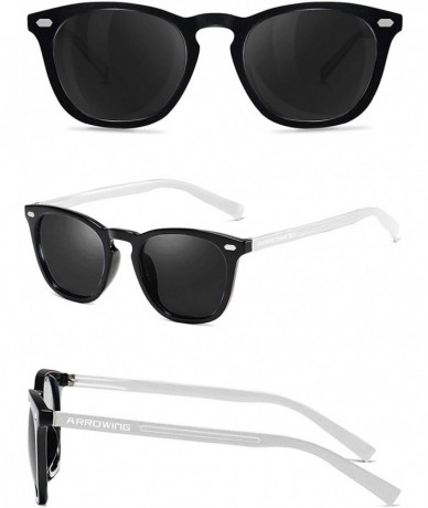 Oversized Polarized Protection Sunglasses - Siver Frame/Black Lens - CO194R4ZO3S $18.80