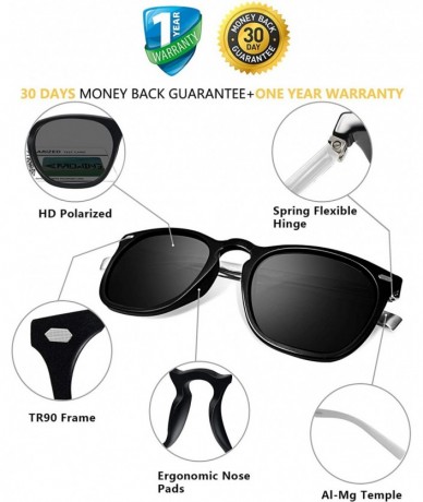 Oversized Polarized Protection Sunglasses - Siver Frame/Black Lens - CO194R4ZO3S $18.80