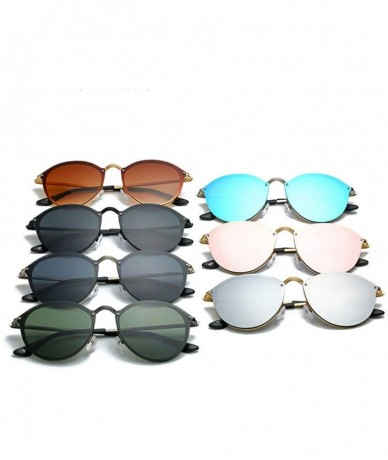 Square Retro Sunglasses Women 2019 Mirror Pink Round Vintage Sun Glasses Er Dames - Gun-green - C0198AI3850 $37.70